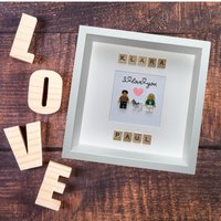Liebespaar + Haustier - 3D Rahmen Personalisierte Figuren Aus Original Lego®-Teilen/Benutzerdefinierte Minifiguren Lego® Geschenkideen von LemoniStore