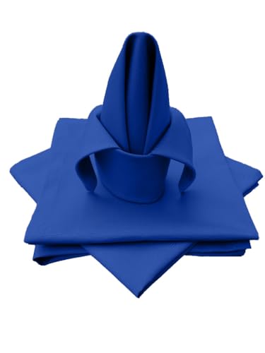 Hochwertige Stoffserviette Tischtuch 4 Stück aus 100% Baumwolle Kollektion Konzept, Farbe & Größe wählbar (Stoffserviette 4er Set - 45x45cm, Royalblau) von Lemos Home