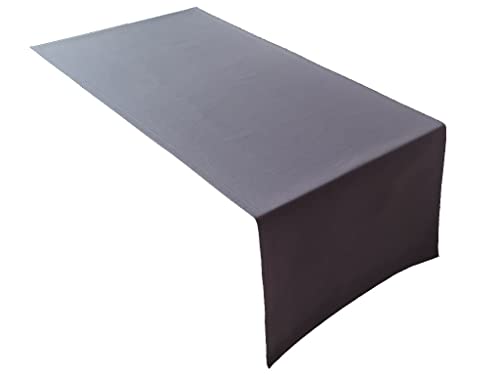 Hochwertige Tischdecke Tischläufer Platzset Kissen Sitzkissen 100% Baumwolle Farbe und Größe wählbar (Tischläufer - 45x120cm, Basaltgrau) von Lemos Home