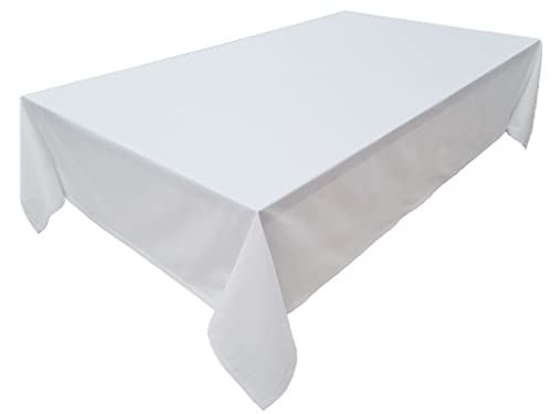 Hochwertige Tischdecke Tischwäsche aus 100% Baumwolle Kollektion Konzept, Farbe & Größe wählbar (Tischdecke - 120x160cm, Weiß) von Lemos Home