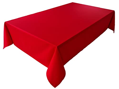 Hochwertige Tischdecke Tischwäsche aus 100% Baumwolle Kollektion Konzept, Farbe & Größe wählbar (Tischdecke - Oval 150x260cm, Rot) von Lemos Home