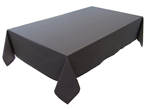 Hochwertige Tischdecke Tischwäsche aus 100% Baumwolle Kollektion Konzept, Farbe & Größe wählbar (Tischdecke - Oval 150x300cm, Basaltgrau) von Lemos Home