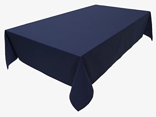 Hochwertige Tischdecke Tischwäsche aus 100% Baumwolle Kollektion Konzept, Farbe & Größe wählbar (Tischdecke - Oval 150x350cm, Marineblau) von Lemos Home