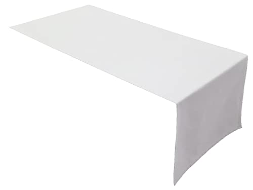 Lemos Home Hochwertiger Tischläufer Tischwäsche aus 100% Baumwolle Kollektion Konzept, Farbe & Größe wählbar (Tischläufer - 30x100cm, Weiß) von Lemos Home