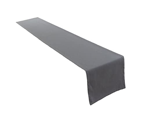 Lemos Home Hochwertiger Tischläufer Tischwäsche aus 100% Baumwolle Kollektion Konzept, Farbe & Größe wählbar (Tischläufer - 40x180cm, Basaltgrau) von Lemos Home