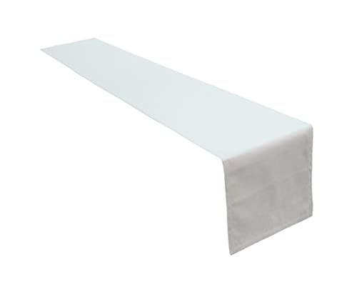 Lemos Home Hochwertiger Tischläufer Tischwäsche aus 100% Baumwolle Kollektion Konzept, Farbe & Größe wählbar (Tischläufer - 40x200cm, Weiß) von Lemos Home