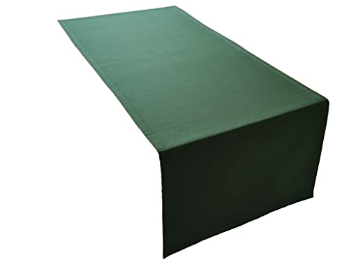 Lemos Home Hochwertiger Tischläufer Tischwäsche aus 100% Baumwolle Kollektion Konzept, Farbe & Größe wählbar (Tischläufer - 45x120cm, Olivgrün) von Lemos Home