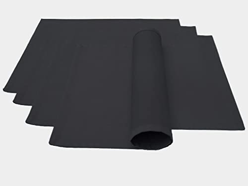 Hochwertiges Platzset Platzdeckchen 4 Stück aus 100% Baumwolle Kollektion Konzept, Farbe & Größe wählbar (Platzset 4er Set - 46x36cm, Anthrazit) von Lemos Home
