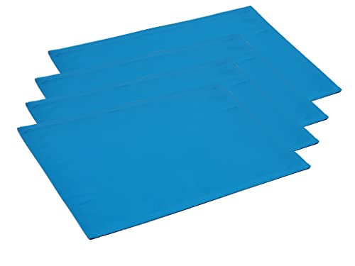 Hochwertiges Platzset Platzdeckchen 4 Stück aus 100% Baumwolle Kollektion Konzept, Farbe & Größe wählbar (Platzset 4er Set - 46x36cm, Himmelblau) von Lemos Home