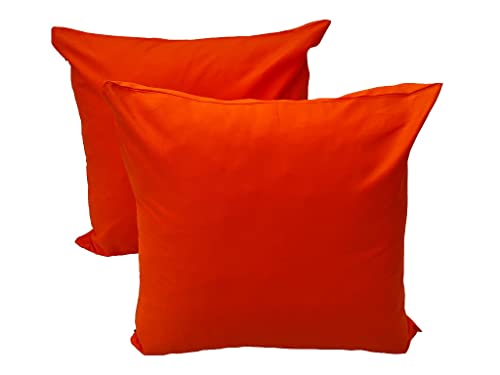 Lemos Home Kissenbezug Kissenhülle Dekokissen 2 Stück aus 100% Baumwolle Kollektion Konzept, Farbe & Größe wählbar (Kissenhülle 2er Set - 40x40cm, Orange) von Lemos Home