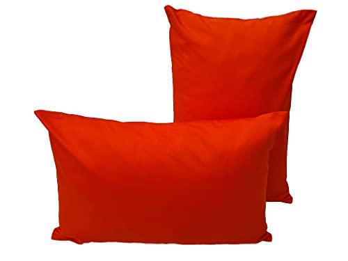 Lemos Home Kissenbezug Kissenhülle Dekokissen 2 Stück aus 100% Baumwolle Kollektion Konzept, Farbe & Größe wählbar (Kissenhülle 2er Set - 50x30cm, Orange) von Lemos Home