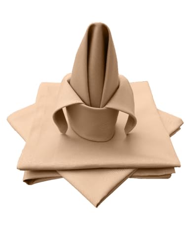 Lemos Home Hochwertige Stoffserviette Tischtuch 4 Stück aus 100% Baumwolle Kollektion Konzept, Farbe & Größe wählbar (Stoffserviette 4er Set - 45x45cm, Camel) von Lemos Home