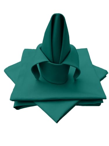 Lemos Home Hochwertige Stoffserviette Tischtuch 4 Stück aus 100% Baumwolle Kollektion Konzept, Farbe & Größe wählbar (Stoffserviette 4er Set - 45x45cm, Tannengrün) von Lemos Home