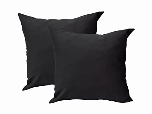 Lemos Home Kissenhülle mit Füllung Dekokissen 2 Stück aus 100% Baumwolle Kollektion Konzept, Farbe & Größe wählbar (Kissenhülle mit Füllung 2er Set - 40x40cm, Anthrazit) von Lemos Home