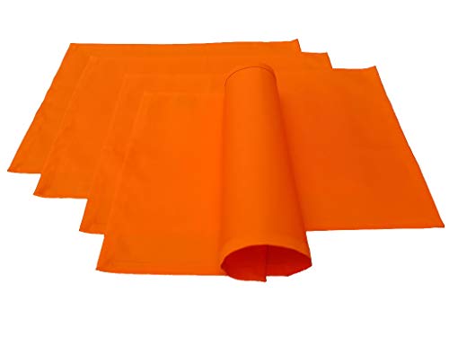 Platzset Tischset Platzdeckchen 4 Stück ca. 46 x 36 cm aus Baumwolle Viele Farben (Orange) von Lemos Home