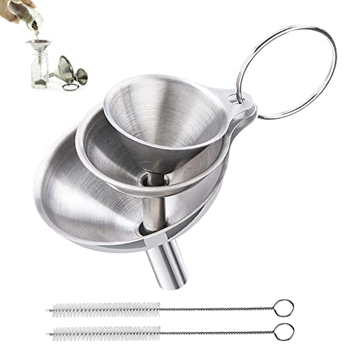 Lemotoy 3-teiliges Küchensieb-Trichter-Set mit Griff, Edelstahl-Trichter, kleiner Trichter zum Übertragen von Flüssigkeiten und Pulvern, mit 2-teiliger Reinigungsbürste Lemotoy 3-teiliges Küchensieb-Trichter-Set mit Griff, Edelstahl-Trichter, kleiner Trichter zum Übertragen von Flüssigkeiten und Pulvern, mit 2-teiliger Reinigungsbürste von Lemotoy