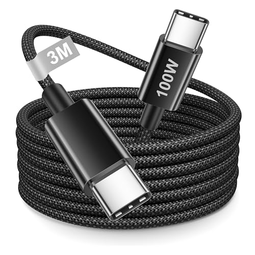 USB C Kabel 100W Nero, PD3.0 Schnellladekabel USB C auf USB-C Kabel 3M Ladekabel USB-C auf Typ C Nylon Typ C Ladekabel für iPhone 15 16 Pro Max/Plus,iPad Pro/Air,MacBook Air-Pro,Samsung S25 S24 S23 USB C Kabel 100W Nero, PD3.0 Schnellladekabel USB C auf USB-C Kabel 3M Ladekabel USB-C auf Typ C Nylon Typ C Ladekabel für iPhone 15 16 Pro Max/Plus,iPad Pro/Air,MacBook Air-Pro,Samsung S25 S24 S23 von Lemsen