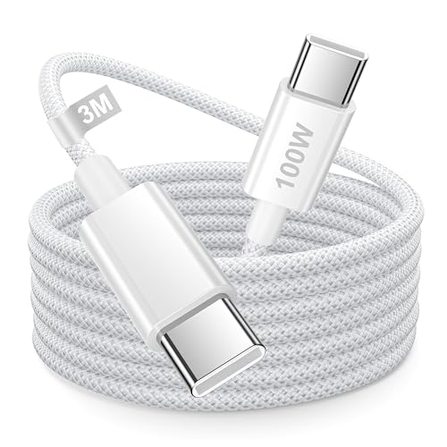 USB C Kabel 100W Weiß, PD3.0 Schnellladekabel USB C auf USB C Kabel 3M Ladekabel USB C auf Typ C Nylon Typ C Ladekabel für iPhone 15 16 Pro Max/Plus,iPad Pro/Air,MacBook Air/Pro,Samsung S25 S24 S23 USB C Kabel 100W Weiß, PD3.0 Schnellladekabel USB C auf USB C Kabel 3M Ladekabel USB C auf Typ C Nylon Typ C Ladekabel für iPhone 15 16 Pro Max/Plus,iPad Pro/Air,MacBook Air/Pro,Samsung S25 S24 S23 von Lemsen