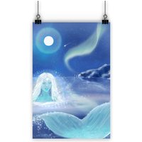 Mermaid Moon Art Classic Outdoor Stärke Poster, Seidenmatt von LemurianStarchild