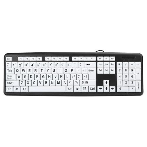 LenTLy Tastatur für ältere Menschen, Computerzubehör, Computer-Peripheriegeräte, schwarz, niedrige Tastatur, für Büro und Zuhause (Schwarz) von LenTLy