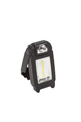 Werkstattlampe, Handy Cob LED-Taschenlampe, 1 W, IP20, Ra > 80, Schutzklasse III, 4000 K, ABS-Körper, gummiert, Multipositionsarm (150° Winkel), 2 Magnete, Stirnlampe (180° Winkel), 3xAAA Batterien von Lena Lighting