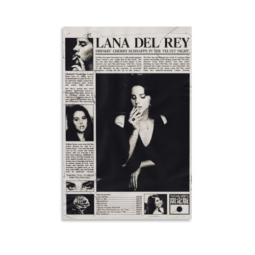 Lana Poster Del Rey Music Vintage Collage Für Zimmer, Ästhetische Leinwand-Wandkunst, Schlafzimmer-Dekor Poster 16x24inch(40x60cm) von Lenaeo