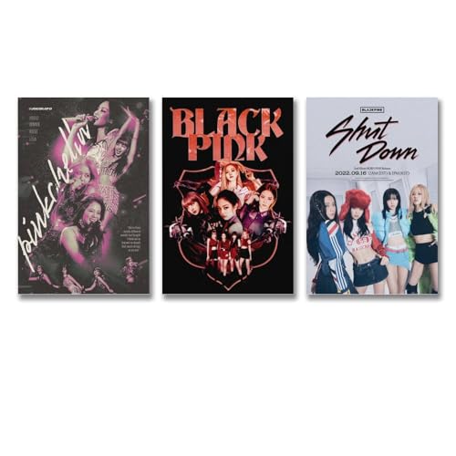 Lenaeo A Set Of 3 Blackpink Poster Music Vintage Poster Für Zimmer, Ästhetische Leinwand-Wandkunst, Schlafzimmer-Dekor Poster 08x12inch(20x30cm)-3pcs von Lenaeo