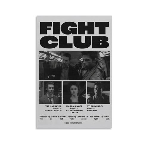 Lenaeo Fight Poster Club Movie Collage Vintage Für Zimmer, Ästhetische Leinwand-Wandkunst, Schlafzimmer-Dekor Poster 16x24inch(40x60cm) von Lenaeo