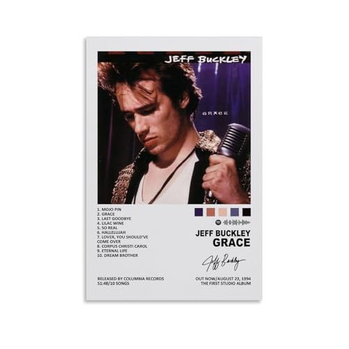 Lenaeo Jeff Poster Buckley Music Vintage Album Cover Für Zimmer, Ästhetische Leinwand-Wandkunst, Schlafzimmer-Dekor Poster 12x18inch(30x45cm) von Lenaeo