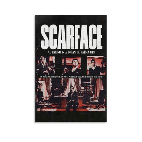 Lenaeo Scarface Poster Movie Collage Vintage Für Zimmer, Ästhetische Leinwand-Wandkunst, Schlafzimmer-Dekor Poster 12x18inch(30x45cm) von Lenaeo