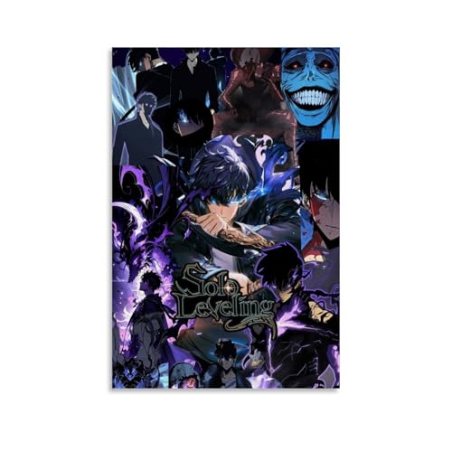 Solo Poster Leveling Tv Series Comic Collage Für Zimmer, Ästhetische Leinwand-Wandkunst, Schlafzimmer-Dekor Poster 12x18inch(30x45cm) von Lenaeo