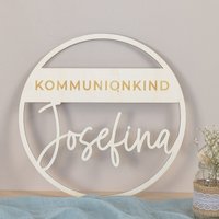 Türkranz Kommunion Personalisiert, Deko Heilige Erstkommunion Aus Holz von LenasBlumenzauber