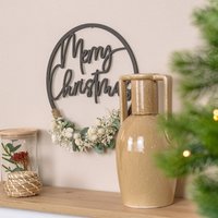 Türkranz Weihnachten Aus Holz Mit Trockenblumen Als Weihnachtsdeko Und Geschenkidee Zu Weihnachten, Trockenblumenkranz "Merry Christmas" von LenasBlumenzauber