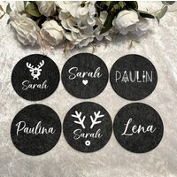 Filzuntersetzer Weihnachten Personalisiert, Weihnachtsuntersetzer, Weinuntersetzer Name, Weihnachtstisch Dekoration, Name von LenasgeschenkeDE