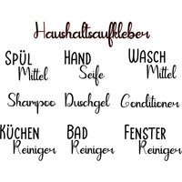 Aufkleber "Haushalt" | Spülmittel Handseife Waschmittel Spültabs Shampoo Duschgel Individuelle von Lenasschilderwald