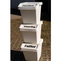 Futtertonnenaufkleber Personalisiert Hund Pferd Futter Aufbewahrung Sticker von Lenasschilderwald