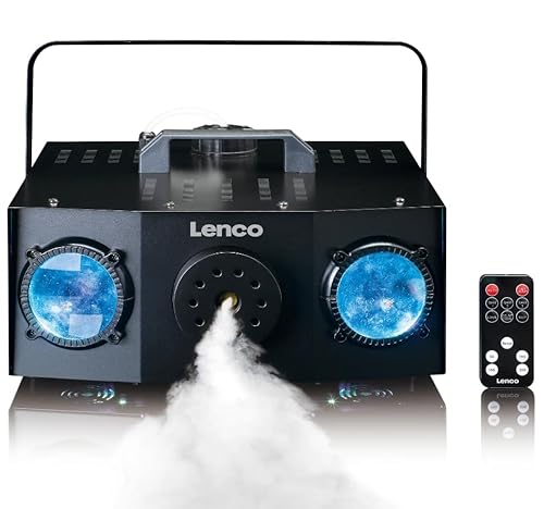 Lenco LFM-220BK - Duale Matrix RGB Party-LED-Lichter - mit Nebelmaschine - integrierte Lichtshowprogramme - 1 Liter Fassungsvermögen für Nebelflüssigkeit - Nebel-Timer - schwarz Lenco LFM-220BK - Duale Matrix RGB Party-LED-Lichter - mit Nebelmaschine - integrierte Lichtshowprogramme - 1 Liter Fassungsvermögen für Nebelflüssigkeit - Nebel-Timer - schwarz von Lenco