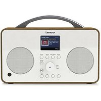 Lenco PIR-645WH Stereo Internetradio WLAN mit DAB+, FM Weiß, Akku (PIR645WH) von Lenco