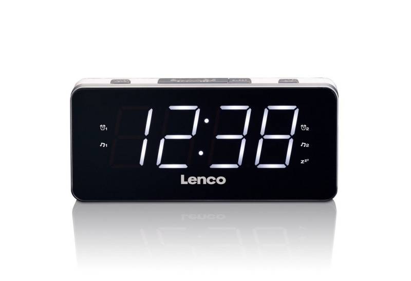 Lenco Radiowecker CR-18 White Radiowecker mit 1,8 Zoll LED-Bildschirm & Batterie-Backup von Lenco