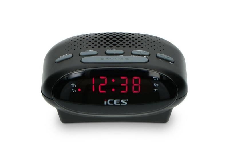 Lenco Radiowecker ICR-210 Black modernes Uhrenradio mit LED Display & Batterie, erhältlich in 4 Farben von Lenco