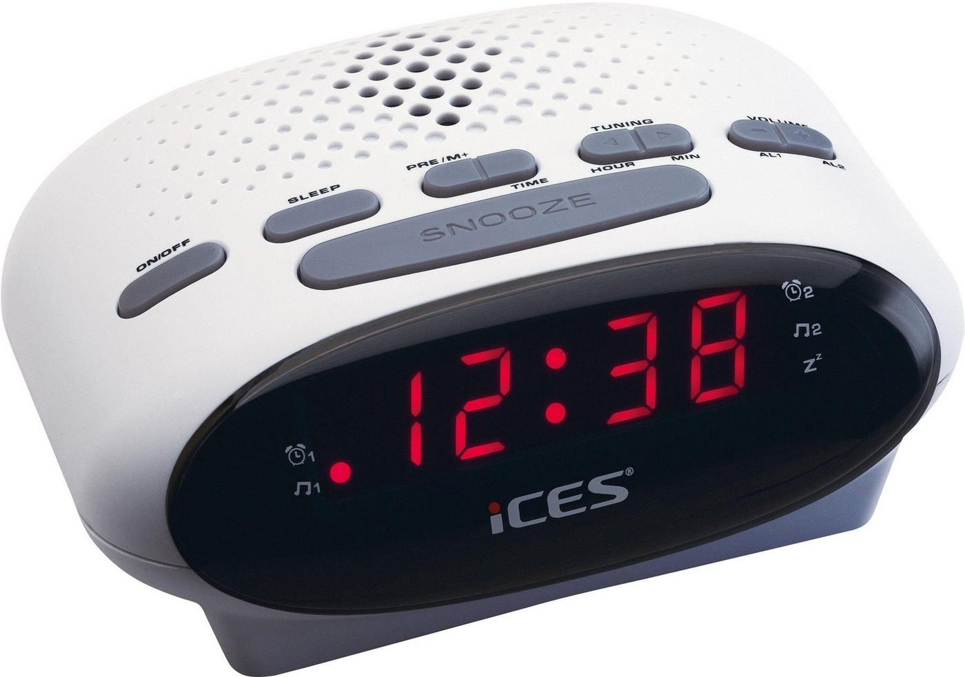 Lenco Radiowecker ICR-210 FM-Uhrenradio mit 2 Weckzeiten und Schlummerfunktion von Lenco