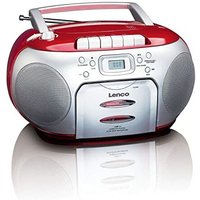 Lenco SCD-42 Rot, Silber - CD-Radio (FM, Player, CD,CD-R,CD-RW, Auto Stop, Repeat, LCD, Rot, Silber) von Lenco