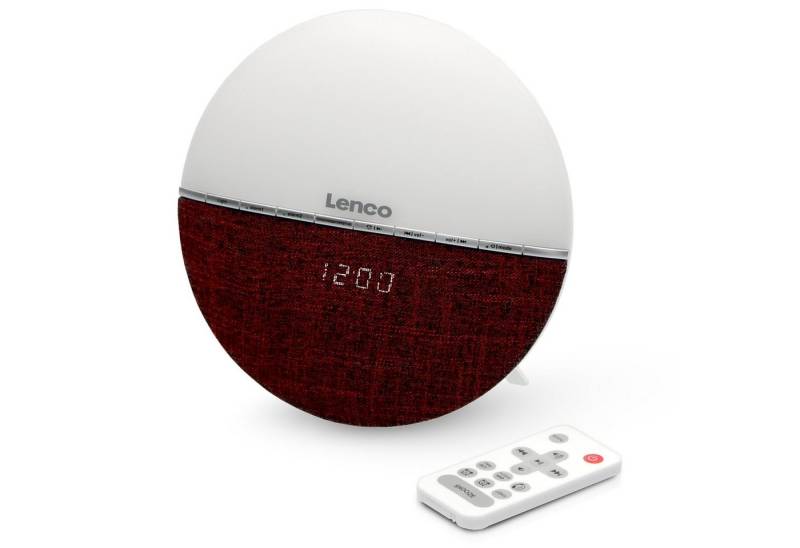 Lenco Radiowecker CRW-4BY Lichtwecker mit Farbwahl,Bluetooth, zwei Lautsprecher, Modern-Design von Lenco