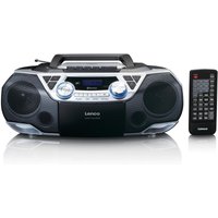 Portable boombox with dabfm radio bluetooth cd cassette recorder and usb player silver Portable boombox with dabfm radio bluetooth cd cassette recorder and usb player silver von Lenco