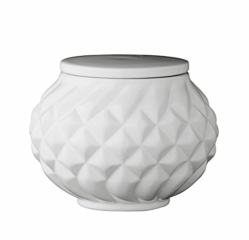 Lene Bjerre Dose Aufbewahrungsbehälter mit Deckel 'Oliva' Wattepadbehälter Keramik Weiß Skandinavisch Nordic Hygge von Lene Bjerre