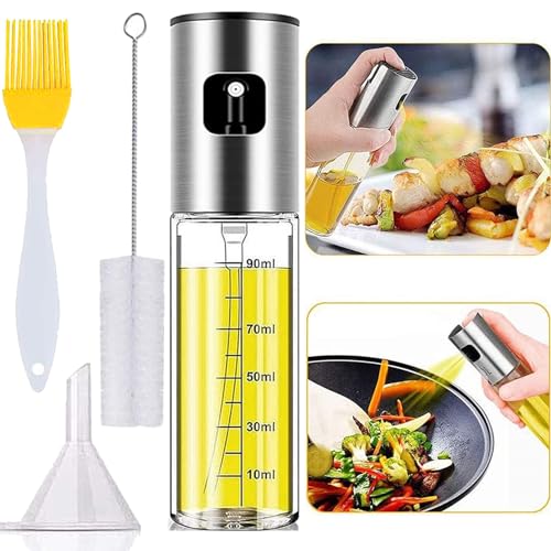 Lenfuos Ölsprüher Öl Sprühflasche Glas Ölspray 4 in 1- Küchen Gadget, 100 ml Oil Sprayer Sprühflasche mit Bürste für Speiseöl, Küchenhelfer Zubehör für Kochen, Heißluftfritteuse, Salat, Grill Lenfuos Ölsprüher Öl Sprühflasche Glas Ölspray 4 in 1- Küchen Gadget, 100 ml Oil Sprayer Sprühflasche mit Bürste für Speiseöl, Küchenhelfer Zubehör für Kochen, Heißluftfritteuse, Salat, Grill von Lenfuos