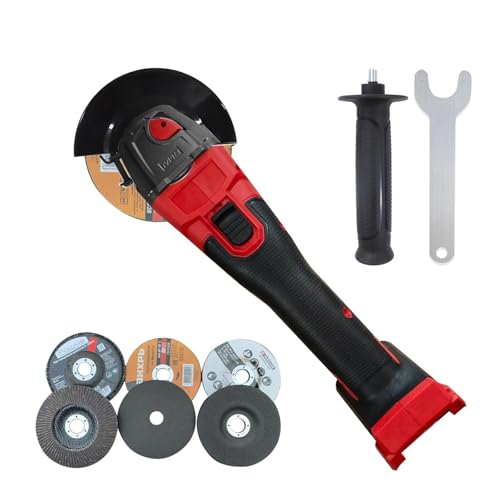 Akku-Winkelschleifer für Milwaukee 18V Akku, Power Grinder Tool Kabellos mit 12000RPM Bürstenloser Motor, Akku Schleifer Werkzeug mit 6 verschiedenen Scheiben zum Schneiden, Schleifen und Polieren Akku-Winkelschleifer für Milwaukee 18V Akku, Power Grinder Tool Kabellos mit 12000RPM Bürstenloser Motor, Akku Schleifer Werkzeug mit 6 verschiedenen Scheiben zum Schneiden, Schleifen und Polieren von LengSuaa