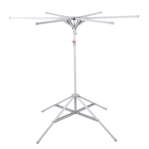 Faltbarer Wäscheständer, Wäscheständer Innen, Wäscheständer Wäscheständer Faltbar mit 4 Armen für Kleiderbügel für Kleiderbügel, Einstellbare Höhe 120-170cm von LengSuaa