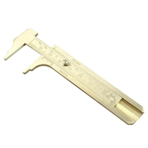 Lengxue 80 mm/3,15" Taschen-Messschieber, Messschieber aus Messing, Miniatur-Messgerät mit doppelter Skala (mm/Zoll), tragbarer Metall-Messschieber von Lengxue