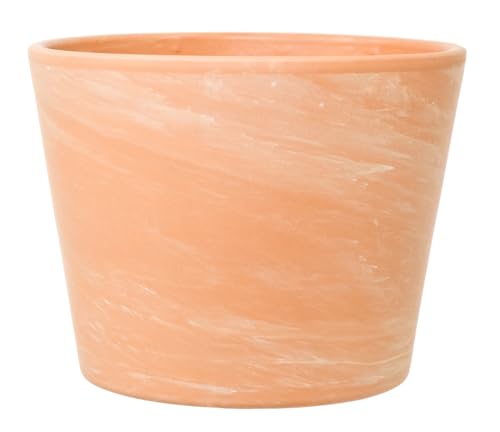 Leni Siena Terrakotta Keramik Übertopf Blumentopf rund Terracotta-Farben matt Pflanztopf ohne Loch für Zimmerpflanzen Hydrokultur Erde - Größe 12 M von Leni